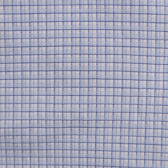 Ermenegildo Zegna 15.5 Cotton Tailored Blue French Cuff Check Men Shirt Spread - Picture 6 of 16
